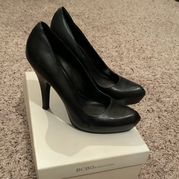 BCBG Black Leather Heels - Picture 4 of 8